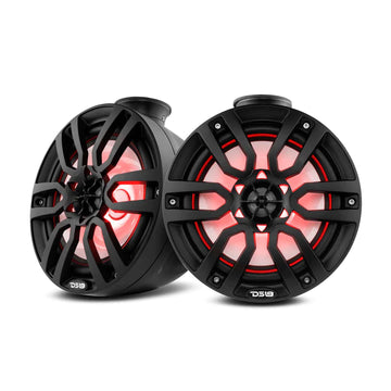 DS18 HYDRO NXL-PS8 and CF-PS8 8" Pod 375W Speaker with Integrated RGB LED Lights (Pair)