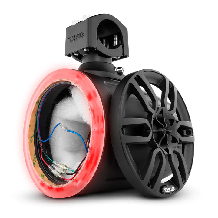 DS18 HYDRO NXL-X6TP/BK.NS 6.5" Marine Tower with Integrated RGB LED Lights No Speakers Black