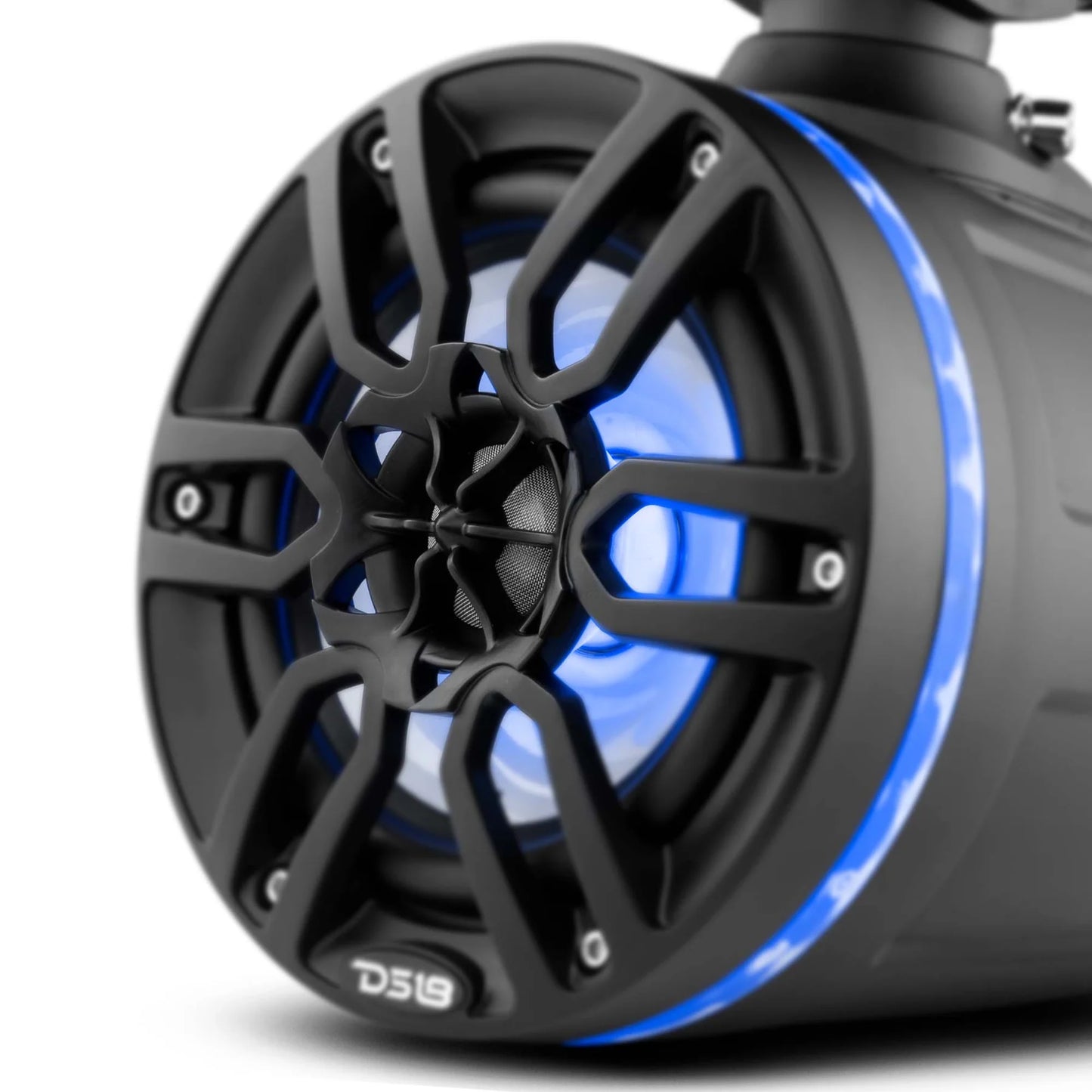 DS18 HYDRO NXL-X6TP/BK 6.5" Marine Water Resistant Wakeboard Tower Speakers with Integrated RGB LED Lights 300 Watts - Black