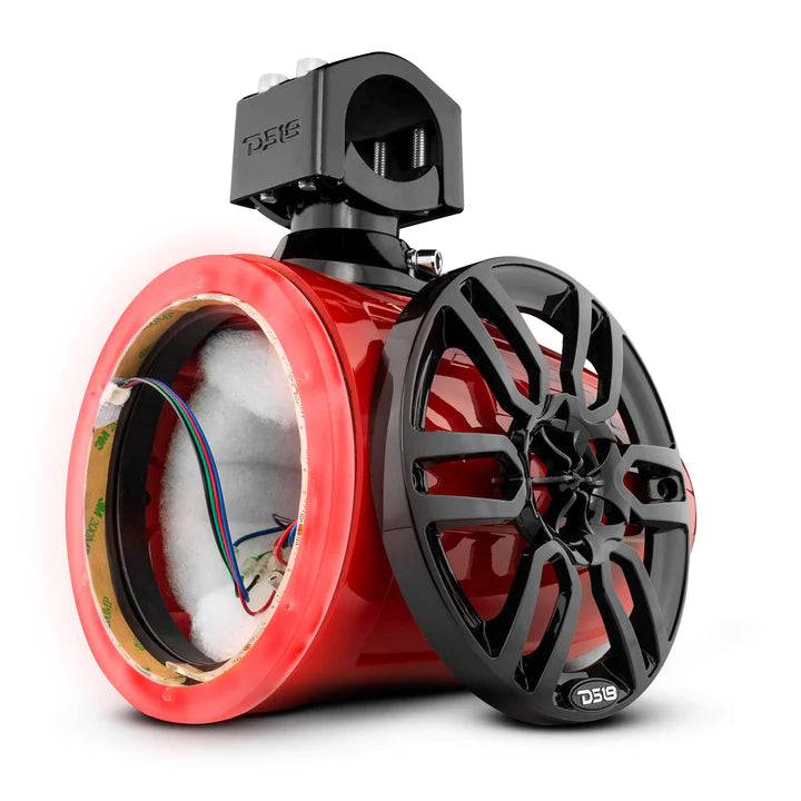 DS18 HYDRO NXL-X6TP/RD.NS 6.5" Marine Tower with Integrated RGB LED Lights No Speakers