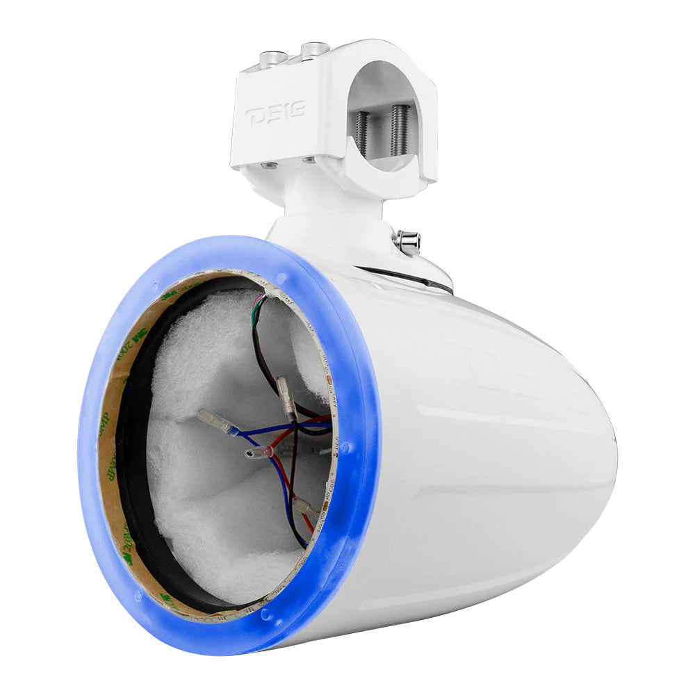 DS18 HYDRO NXL-X6TP/WH.NS 6.5" Marine Tower with Integrated RGB LED Lights No Speakers