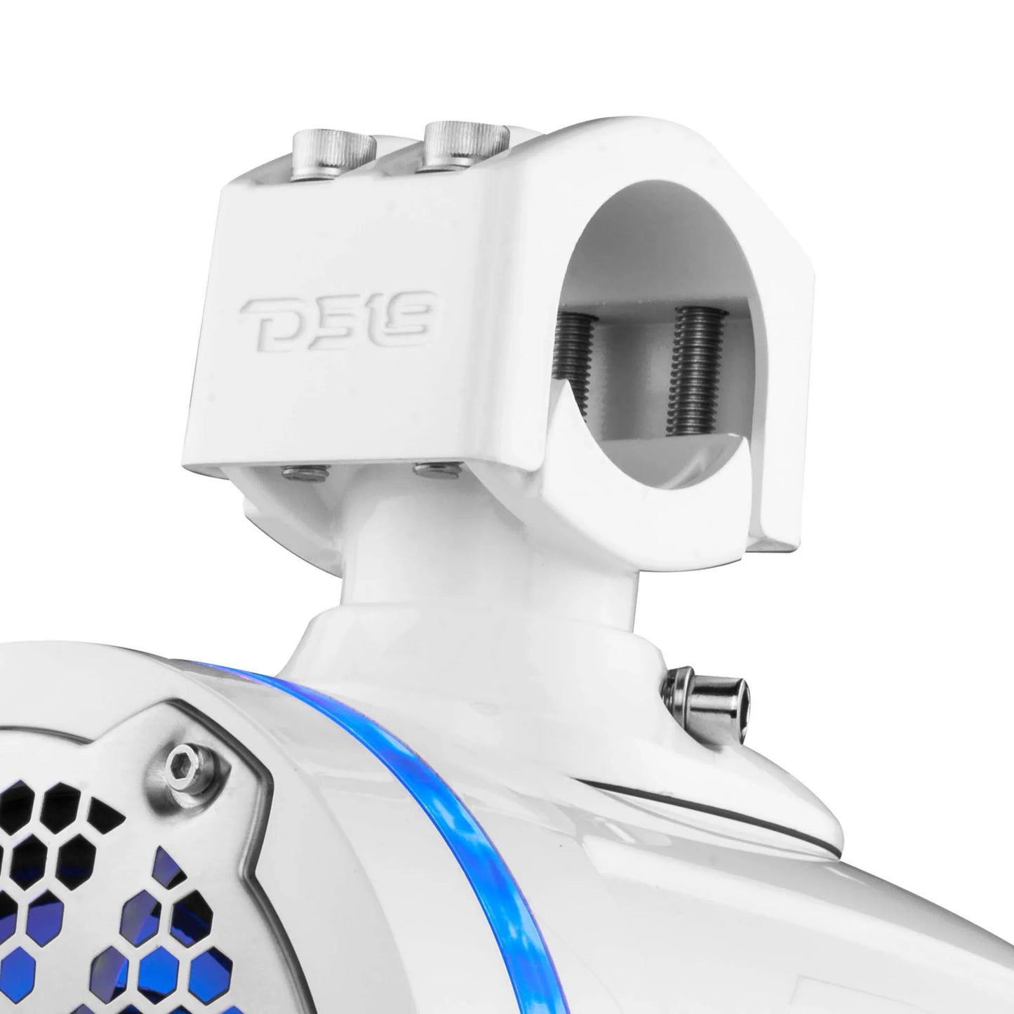 DS18 HYDRO NXL-X6TPNEO/WH 6.5" Marine Water Resistant Wakeboard Tower Neodymium Speaker with Built-in passive Radiator Bass Enhancer, 1" Driver and RGB LED Light 450 Watts - White