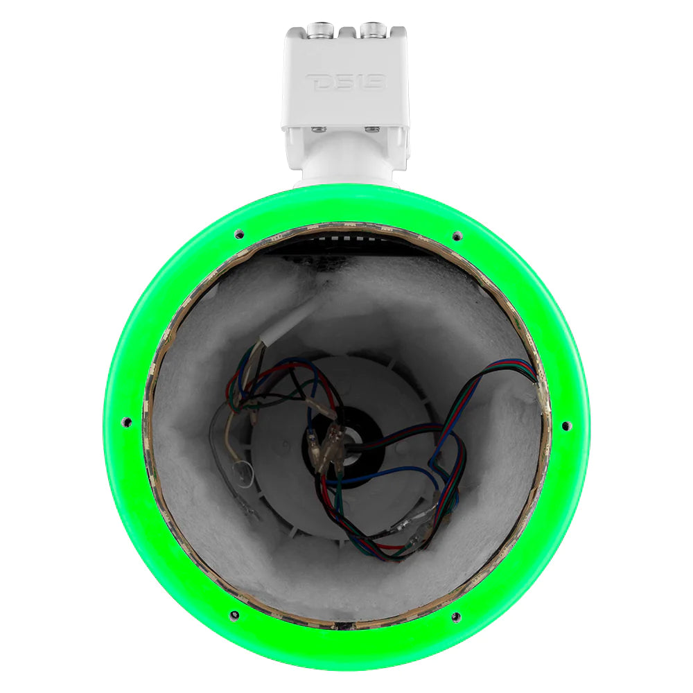 DS18 HYDRO NXL-X8TP/BK.NS 8" Marine Tower with Integrated RGB LED Lights No Speakers White