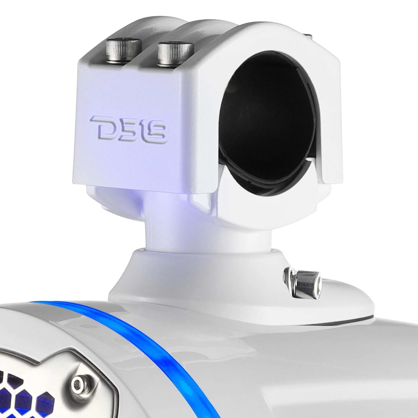 DS18 HYDRO NXL-X8TPNEO/WH 8" Marine Water Resistant Wakeboard Tower Neodymium Speaker with Built-in passive Radiator Bass Enhancer, 1" Driver and RGB LED Light 550 Watts - White