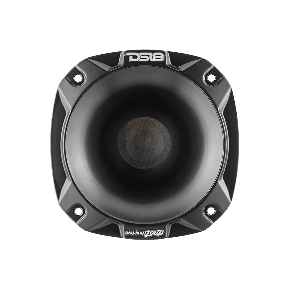 DS18 PRO-DKN1XS 2" Throat Bolt On Neodymium Driver with Spacer, 2" Throat Titanium Voice Coil 640 Watts and PRO-HA52/BK Horn 680 Watts 118dB 8-Ohm Mounting Depth 5.22" Throat