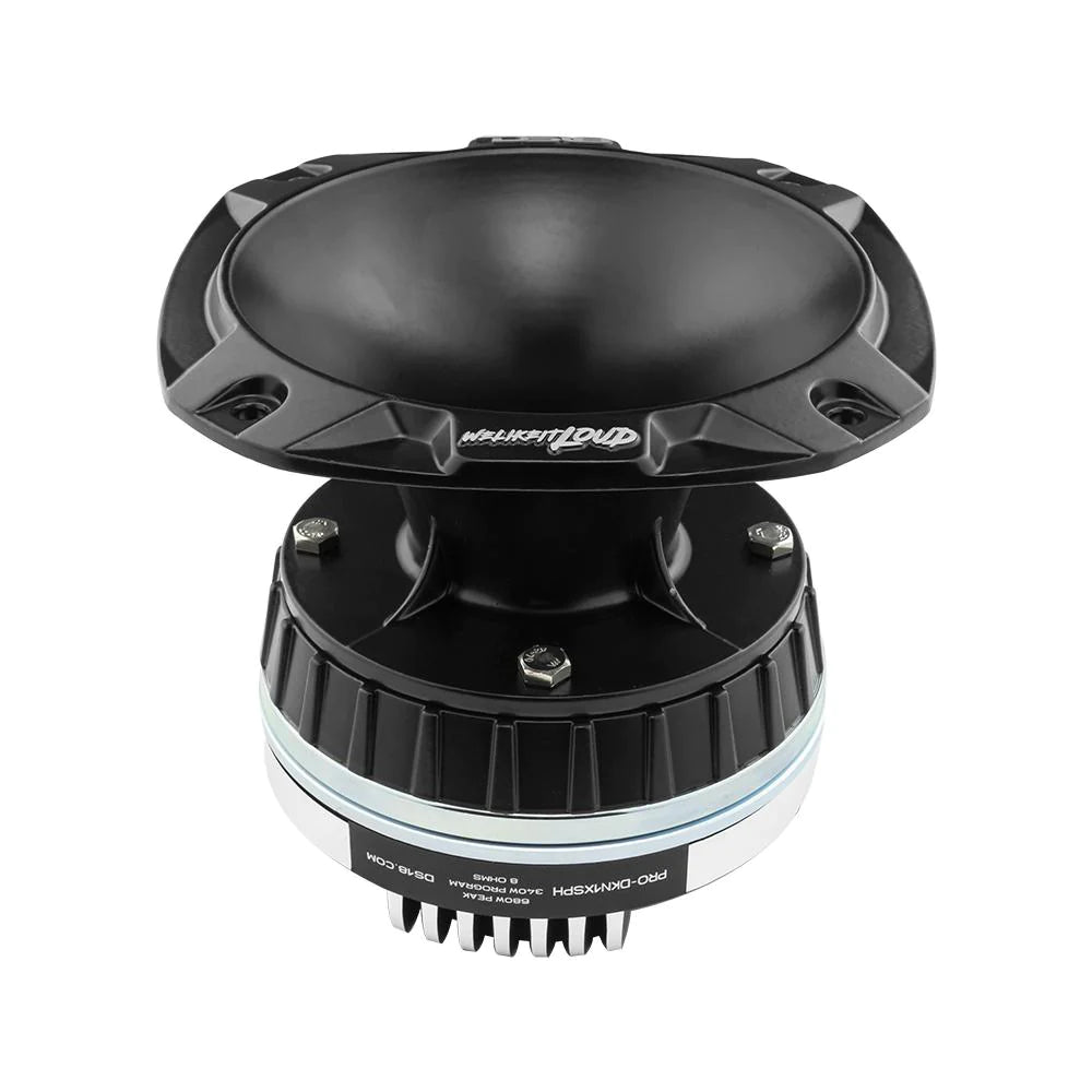 DS18 PRO-DKN1XSPH 2" Bolt On Throat Neodymium Driver with Spacer, 2" Throat Phenolic VC 640 Watts and PRO-HA52/BK Horn 680 Watts 117dB 8 Ohm Mounting Depth 5.22" Throat