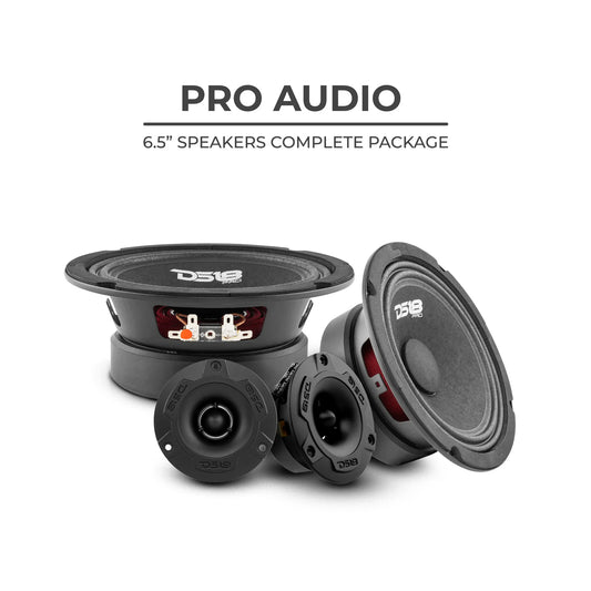 DS18 PRO-GM6.4PK Loudspeakers and Tweeters Package Including a Pair of PRO-GM6.4 + a Pair of PRO-TW1X/BK