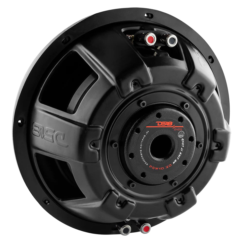 DS18 PSW10.2D 10" Water Resistant Shallow Subwoofer 1000 Watts 2 OHM DVC