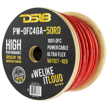 DS18 PW-OFC4GA-50 Ultra Flex 100% OFC Ground, Power Cable, 50 Feet