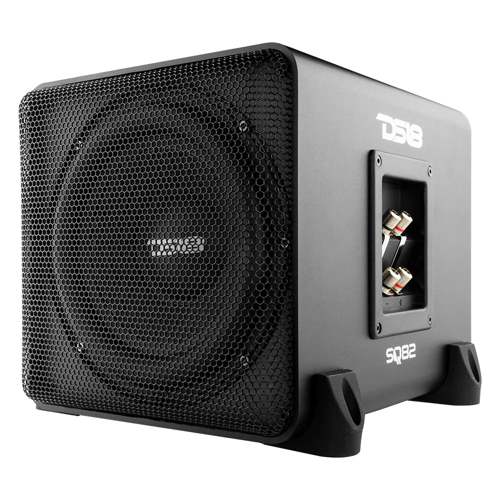 DS18 SQ82 8" Car Audio Subwoofer plus 8" Passive Subwoofer in  High End Aluminum Enclosure 1200 Watts