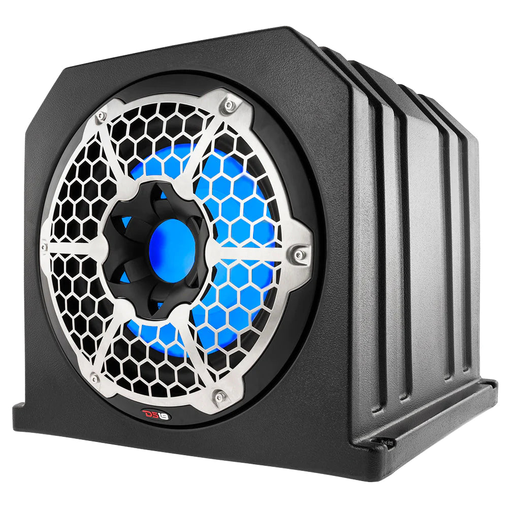 DS18 HYDRO NXL-10SUBLD 10" Marine & Motorsports Subwoofer Box Loaded with Integrated RGB Lights 4 Ohms 700W
