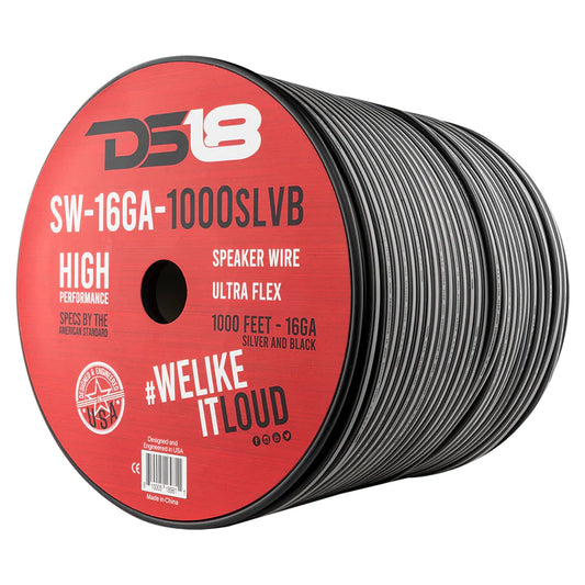 DS18 SW-16GA-1000SLVB 16-GA Speaker Wire 1000 Feet Silver