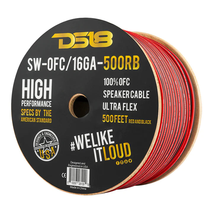 DS18 SW-OFC16GA-500RB OFC 16-GA Speaker Wire 500 Feet