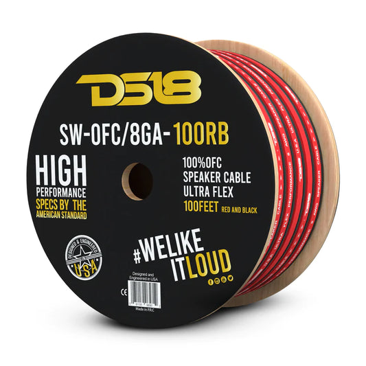 DS18 SW-OFC8GA-100RB OFC 8-GA Speaker Wire 100 Feet