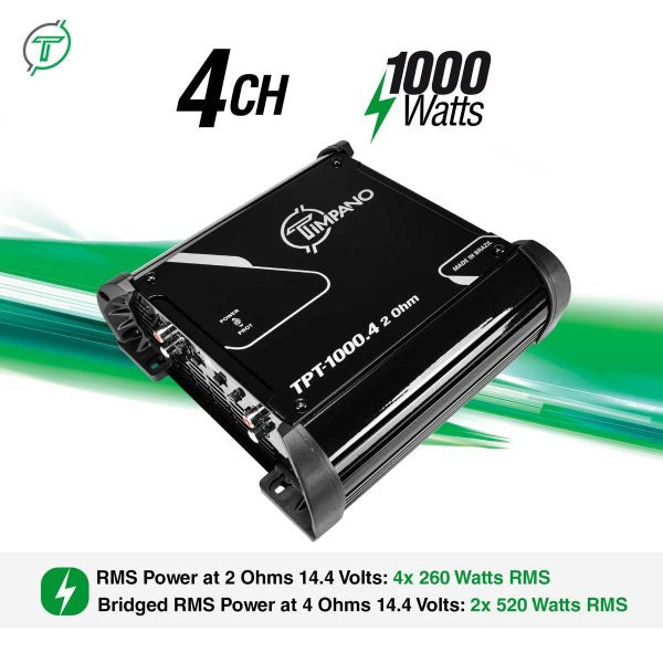 Timpano Compact 4 Channel TPT1000.4 Car Audio Amplifier