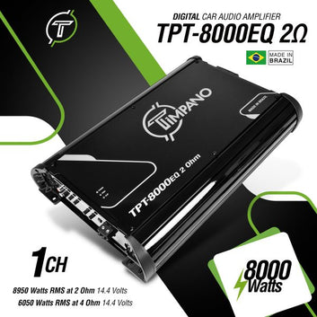 Timpano 1 Channel TPT-8000EQ 2 Ohms Car Audio Amplifier