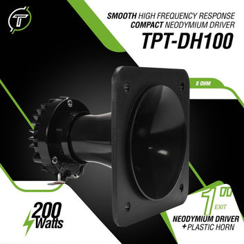 TPT-DH100 1″ Exit Neodymium Driver + Plastic Horn Car Audio | Pro Audio