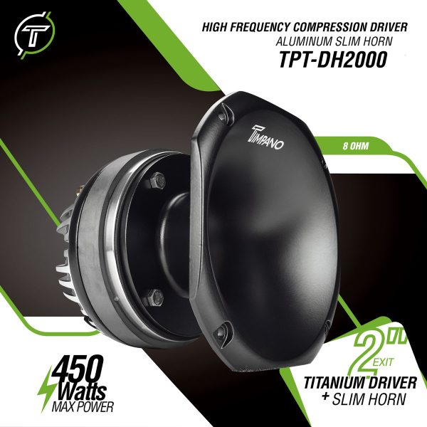 Timpano tpt-dh2000 2” exit titanium compression driver + slim horn 450 watts 8 ohm