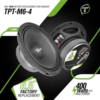 TPT-M6-4 Ohm 6.5″ OEM Replacement Car Speaker 200 Watts Max Peak Power ( Each ) 4 Ohm