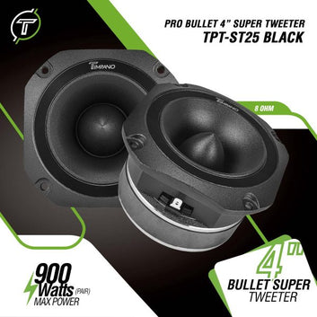 Timpano TPT-ST25 BLACK 4” PRO Audio Super Tweeters 900 Watts 8 Ohm – Pair