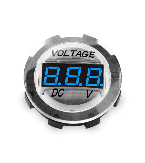 Comando VOLTMETER 6.6V- 31V BASE TRANSPARENTE A NUM BLUE