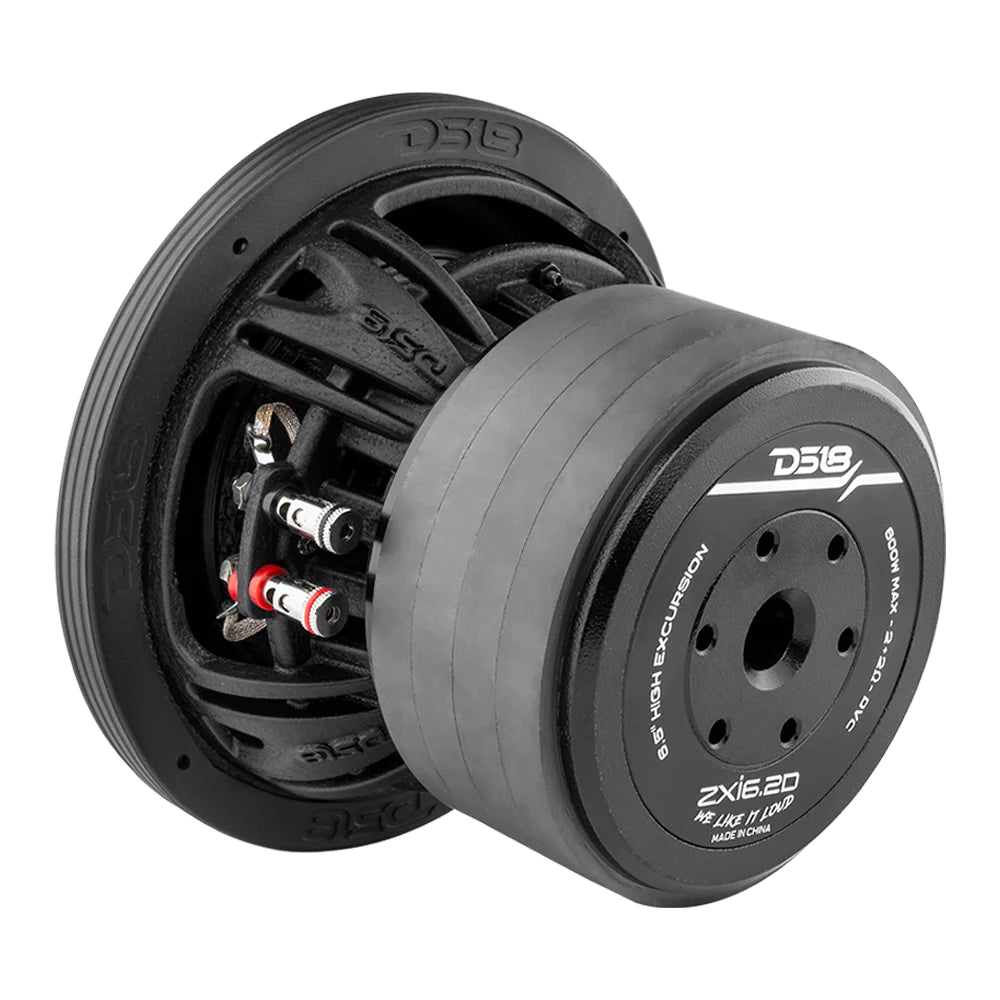 DS18 ZXI6.2D ZXI High Excursion 6.5" Car Audio Subwoofer 600W Watts 2-Ohm DVC Quad Stacked Magnets