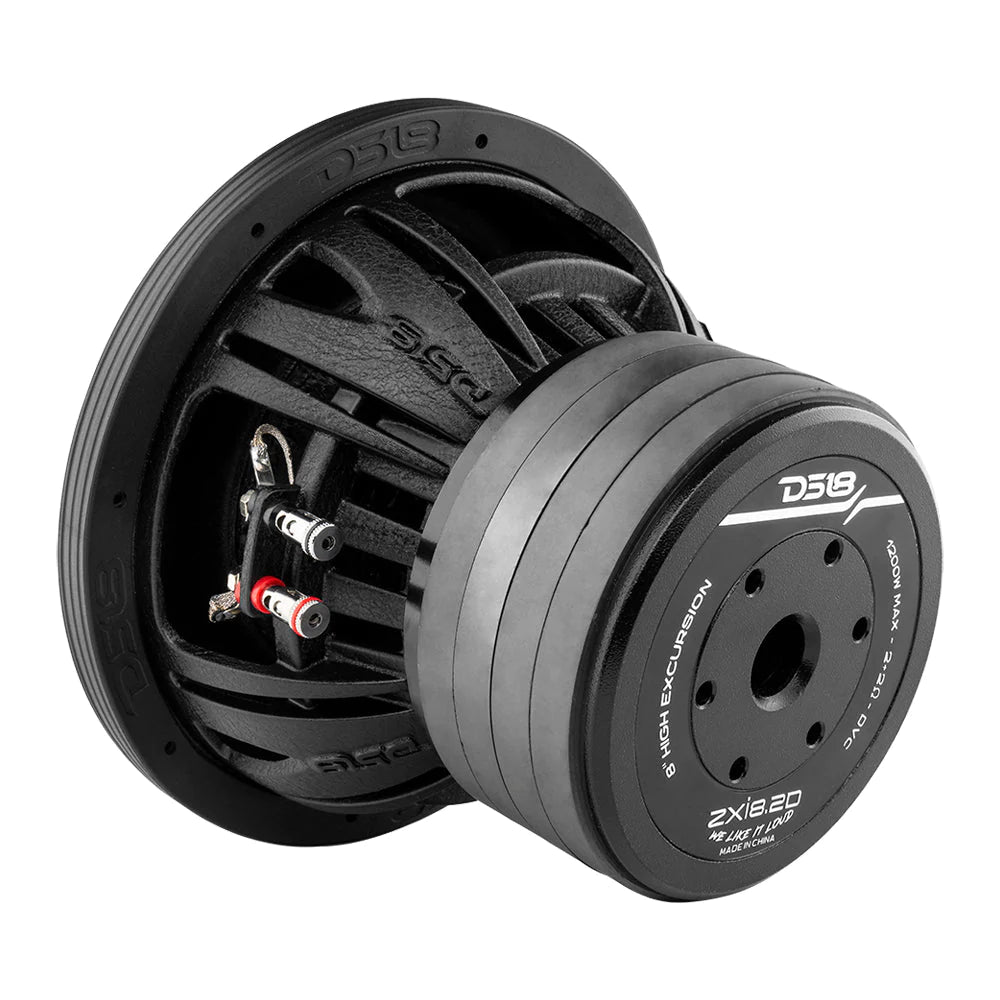 DS18 ZXI8.2D ZXI High Excursion 8" Car Audio Subwoofer 1200W Watts 2-Ohm DVC Quad Stacked Magnets