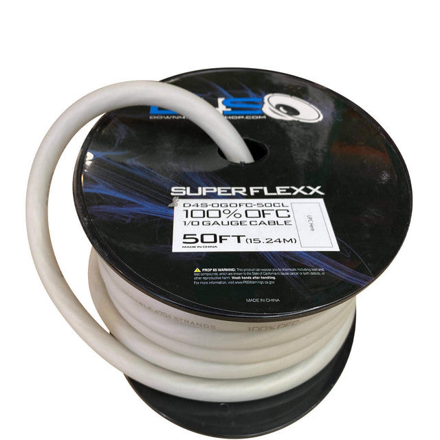 Down4Sound 50ft 1/0 OFC Tinned Wire (Clear)