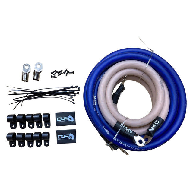 DOWN4SOUND BIG 3 - 0 GAUGE SILVER TINNED OFC ( BLUE/CLEAR )