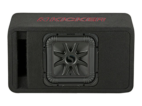 KICKER L7R 10-Inch (25cm) Subwoofer in a Trapezoidal Vented Enclosure, 2-Ohm, 500W