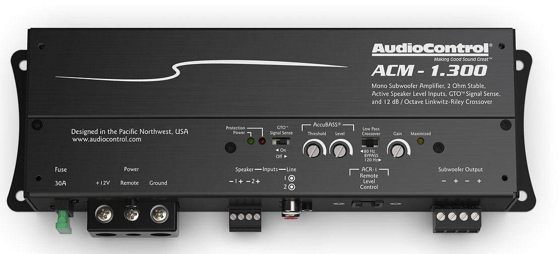 Audio Control ACM-1.300 Monoblock Micro Amplifier with Accubass