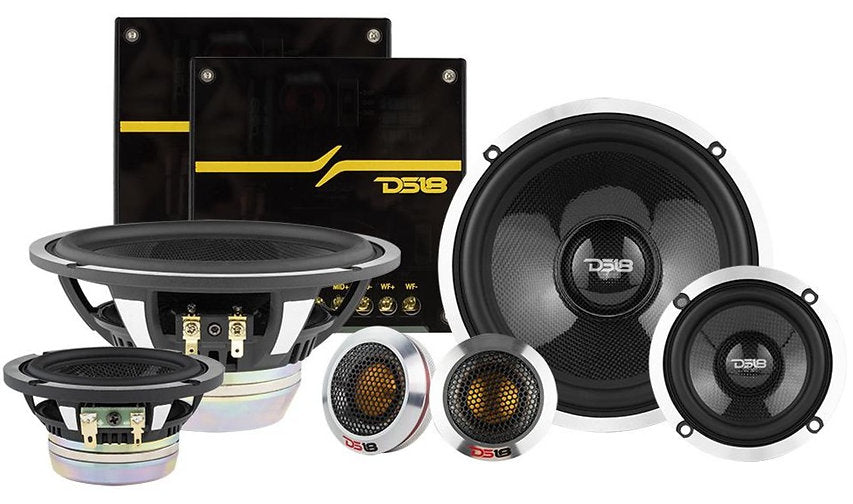 DS18 DX3N Carbon Fiber 6.5Ó 3 Way Neodymium Premium Quality Car Component Speaker System 580 Watts 4-Ohm