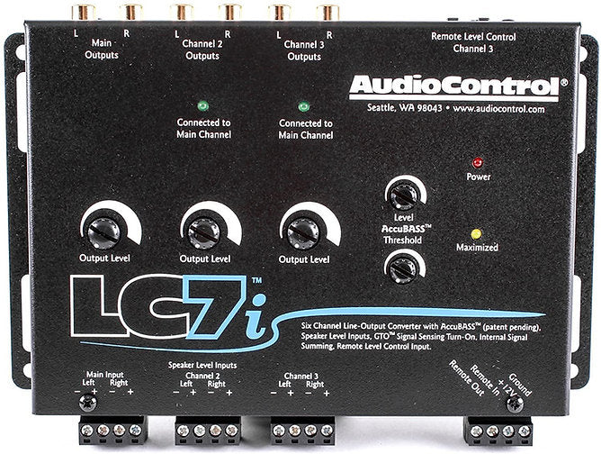 Audio Control LC7i Black 6-Channel Line Output Converter with Bass Restoration