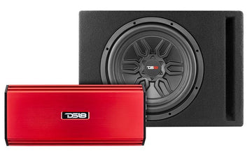 DS18 LSE-112A Bass Package 1 x SLC-MD12.4 In a Ported Box with S-1500.1/RD Amplifier and 4-GA Amp Kit 500 Watts
